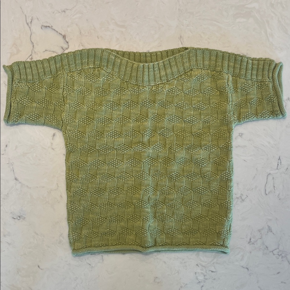 Misha And Puff Green Summer Knit Top